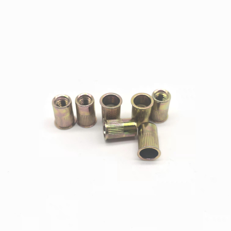 Flat Head Open End Knurled Shank Rivet Nuts
